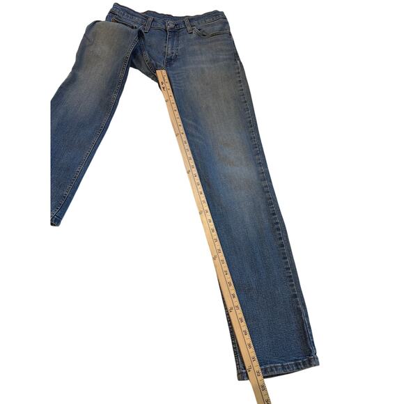 Levis 511 Jeans Mens 32x34 Blue Slim Fit Distressed Stretch Tapered Leg *FLAW* - Picture 10 of 13